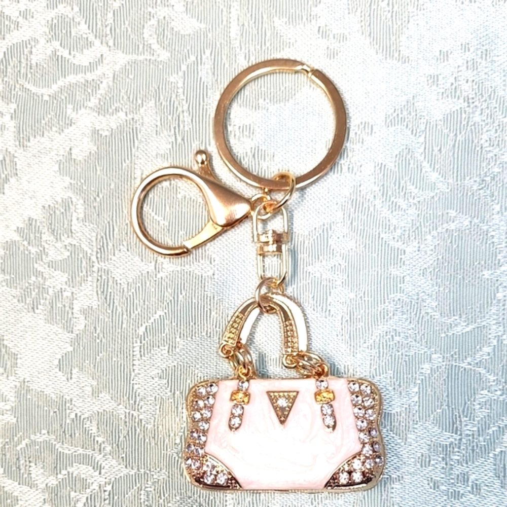 **HALF PRICE**Elegant Ivory Metal Handbag Keychain!